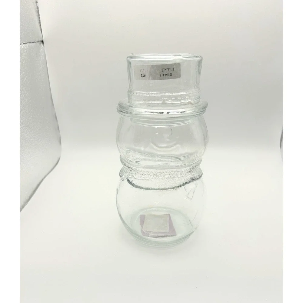 Christmas Snowman Apothecary Clear Glass Small 7.5
